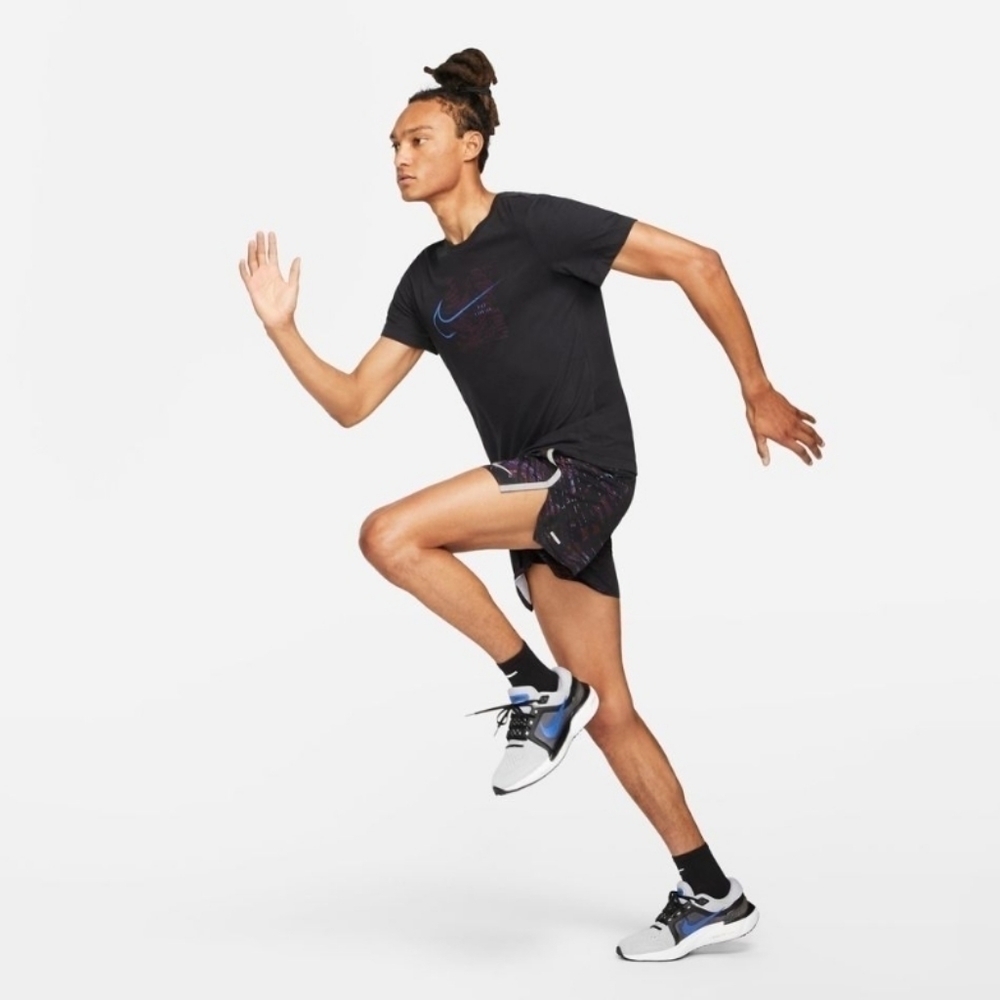 NWT Nike Run Division Stride 5" Running Shorts Black Multicolor DM4767-550 XXL